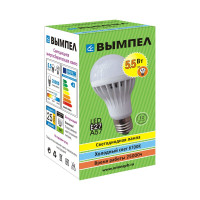Лампа Вымпел, А57, Е27, 5,5Вт, холодный свет, пластиковый корпус 9022