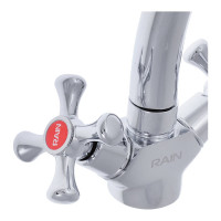 Смеситель для кухни RAIN Нефрит высокий, гайка, латунь, кран-буксы 1/2 561-261