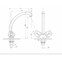 Смеситель для кухни FAUZT тип См-МДЦБА FZs-258-76