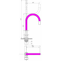 Смеситель для кухни FAUZT гибкий излив, тип См-МОЦБА, фиолетовый FZs-822-P101
