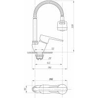 Смеситель для кухни FAUZT гибкий излив, тип См-МОЦБА, FZs-811-129