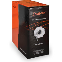 Кабель UTP ExeGate 4 пары, категория 5e, CCA, 24AWG, бухта 100м, серый, PVC 281816
