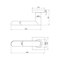Ручка DOORLOCK DL Звездная линия Libra M008 Black matt, черная матовая A=35-55мм 73564