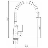 Смеситель для кухонной мойки FASHUN из нержавеющей стали, с гибким серым изливом A54301-12