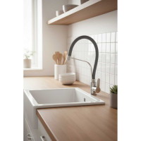 Смеситель для кухонной мойки FASHUN из нержавеющей стали, с гибким серым изливом A54012-12