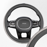 Оплетка SKYWAY Crystal-2 M Черная экокожа/серебряные стразы S01102467