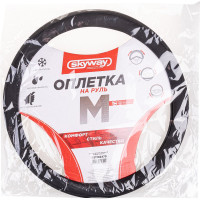 Оплетка SKYWAY Standart-1 М Черная экокожа S01102479
