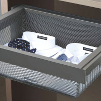 Выдвижная корзина Mebax 800-420 металлическая сетка, 764х420х140, серый жемчуг 00-00001121