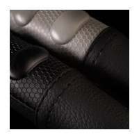 Оплётка руля CarPerformance экокожа, гладкая основа чёрн./серый, разм. М, CP-2040 BK/GY