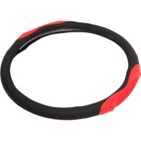 Оплётка руля CarPerformance экокожа, две 3D встав чёрн./красный, разм. XL, CP-2050 BK/RD