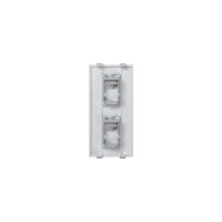 Адаптер Simon на 2хRJ45 коннектора, S-модуль, с защитными шторками, белый S76B-9