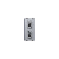 Адаптер Simon на 2хRJ45 коннектора, S-модуль, с защитными шторками, алюминий S76B-8