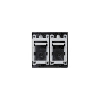 Адаптер Simon на 2хRJ45 коннектора, К45, с защитными шторками, графит KB76-14