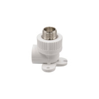 Комбинированный уголок VRT 20х1/2 нар., с креплением, белый, Россия EVER plast 538275