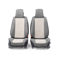 Каркасные 3D накидки на передние сиденья CarPerformance 2 шт., fiberflax/лен CUS-3024 D.GY/L.GY