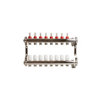 Коллекторная группа VRT 1"х3/4", евроконус, 8 выходов, c расходомерами 530147