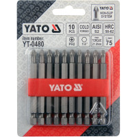 Набор бит PH2 (1/4"; 75 мм; 10 шт.) YATO YT-0480