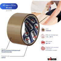 Упаковочная клейкая лента UNIBOB коричневая 48 мм х 24 м, 45 мкм 214957 55748