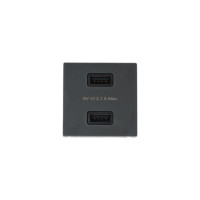 Зарядное устройство Simon, 2хUSB, К45, 5 В, 2,1 А, графит K126E-14