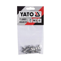Алюминиевые резьбовые заклепки YATO М3 20 шт. YT-36451 394836451 092 1
