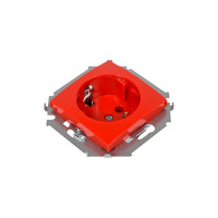 Розетка Simon 2P+E Schuko, 16А, 250В, винтовой зажим, красный 20 1591432-037
