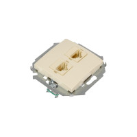 Телефонная + компьютерная розетка Simon RJ11+RJ45 кат.5е, слоновая кость 20 1591590-031
