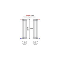 Трубчатый радиатор Zehnder Charleston 2180/04/№1270/RAL 9016, 3/4