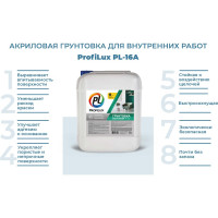 Акриловый грунт для внутренних работ Profilux PL 16A 5 л Н0000000905