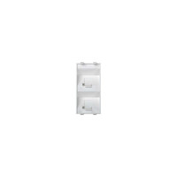 Наклонный адаптер Simon на 2хRJ45 коннектора, S-модуль, белый S80B-9