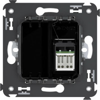 Одинарная розетка DKC, Avanti, черный квадрат, RJ45, в стену, 5e 4402463