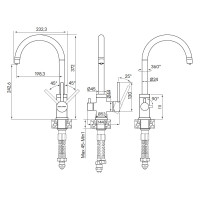 Смеситель для кухни Paulmark ESSEN, серый металлик,  Es213211-GRM