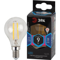 Филаментная лампа ЭРА FLED P45-9w-840-E14 шар, 9 Вт, нейтральная, E14, 10/100/4000 Б0047026