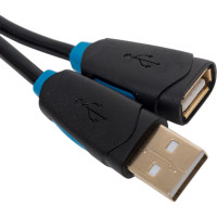 Кабель-удлинитель Vention USB 2.0 AM/AF - 2м, чёрный CBCBH
