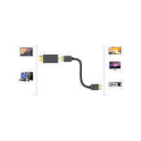 Адаптер-переходник Vention DisplayPort 20M, HDMI F HBKB0