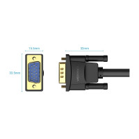 Кабель Vention VGA 15M/15M с 2 ферритовыми фильтрами - 2м. DAEBH