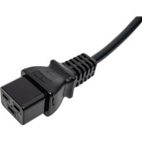 Шнур питания LANMASTER C19-Schuko, 3х1.5, 220В, 16А, 5 метров LAN-PP19/SH-5.0-BK