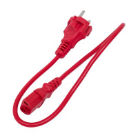 Шнур питания LANMASTER C13-Schuko, 3х0.75, 220В, 10А, красный, 0.5 метра LAN-PP13/SH-0.5-RD