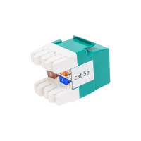 Модуль Keystone LANMASTER RJ45, кат.5e, UTP, 180 градусов, зеленый, LAN-OK45U5E/180P-GN