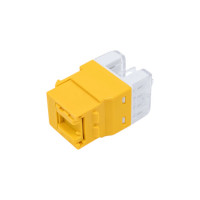 Модуль LANMASTER Keystone RJ45, кат.5e, UTP, 180 градусов, желтый, LAN-OK45U5E/180P-YL