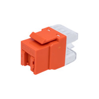 Модуль LANMASTER Keystone RJ45, кат.5e, UTP, 180 градусов, оранжевый, LAN-OK45U5E/180P-OR