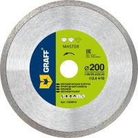 Алмазный диск GRAFF по керамике 200x10х2,4х30/25,4/22,23 мм Master 1020010