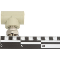 Тройник RTP с накидной гайкой на метал. штуцере D20х3/4х20 мм, серая 15836