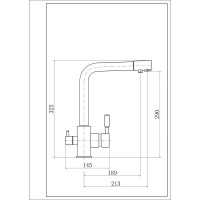 Смеситель для кухонной мойки FASHUN с подключением к фильтру, с питьевой водой, хром A4355