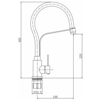 Смеситель для кухонной мойки FASHUN из нержавеющей стали, с гибким черным изливом A54112-7