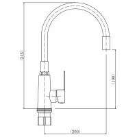 Смеситель для кухонной мойки FASHUN из нержавеющей стали, с гибким черным изливом A54301-7