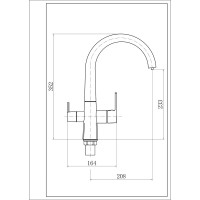 Смеситель для кухонной мойки FASHUN с подключением к фильтру, с питьевой водой, черный A4353-7