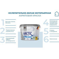Акриловая интерьерная краска Dufa Premium ВД ARCTIC ослепительно белая, база 1, 9 л МП00-006675