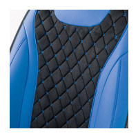 Каркасные 3D накидки на передние сиденья CarPerformance 2 шт., экокожа и алькантара CUS-3044 BK/BL