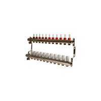 Коллекторная группа VRT 1"х3/4", евроконус, 11 выходов, c расходомерами 530140