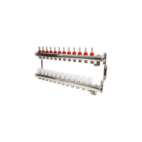 Коллекторная группа VRT 1"х3/4", евроконус, 12 выходов, c расходомерами 530139